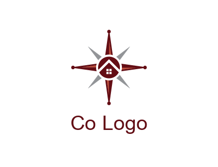 house in star compass travel logo