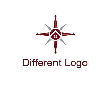 house in star compass travel logo