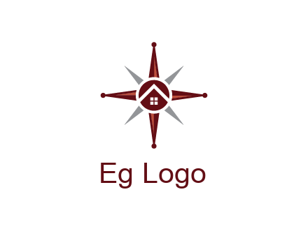house in star compass travel logo