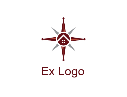 house in star compass travel logo