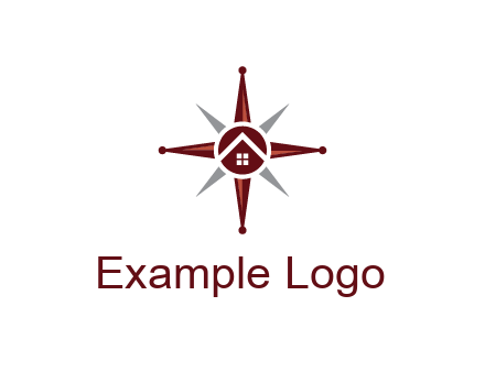 house in star compass travel logo