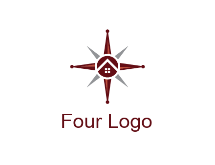 house in star compass travel logo