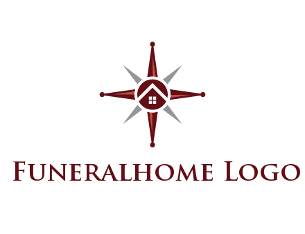 house in star compass travel logo