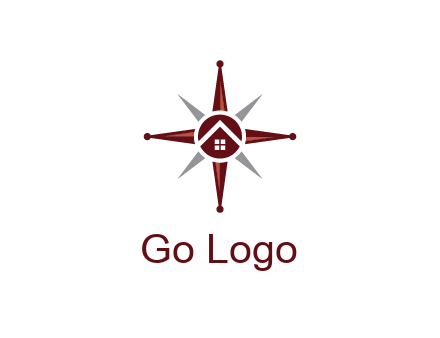 house in star compass travel logo