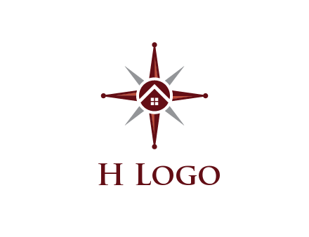 house in star compass travel logo
