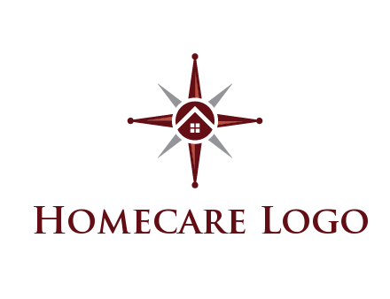 house in star compass travel logo