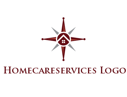 house in star compass travel logo