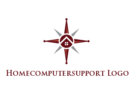 house in star compass travel logo