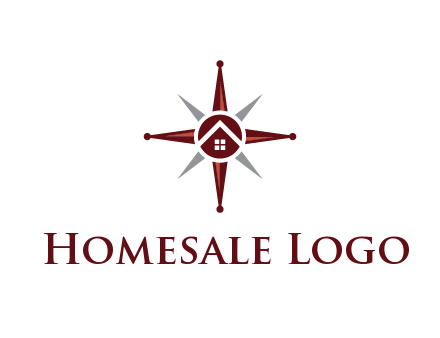 house in star compass travel logo
