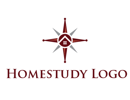 house in star compass travel logo