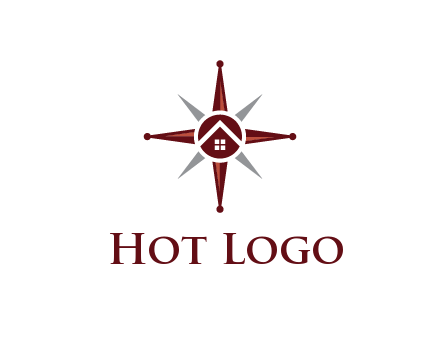 house in star compass travel logo