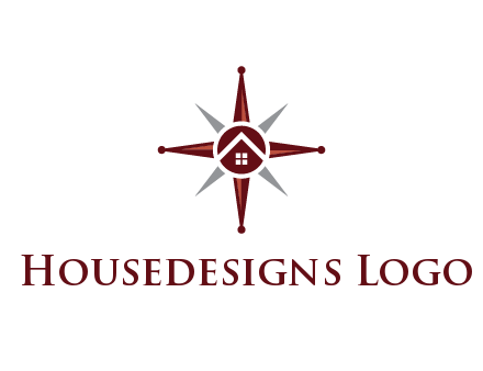 house in star compass travel logo