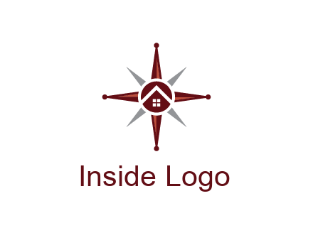 house in star compass travel logo