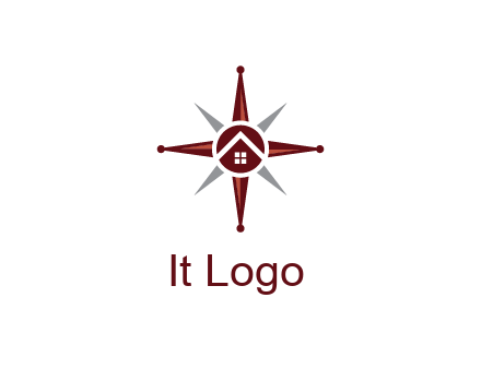 house in star compass travel logo