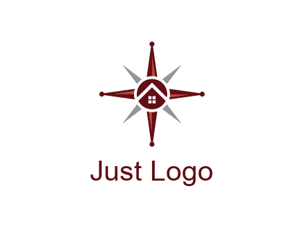 house in star compass travel logo