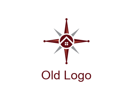 house in star compass travel logo