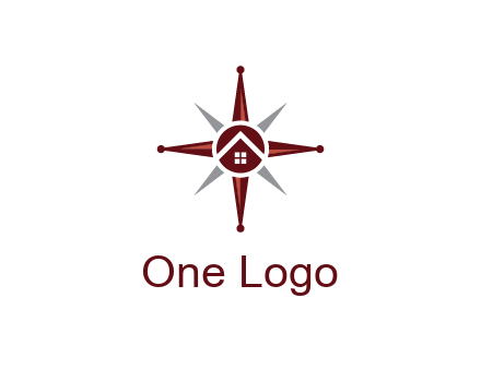 house in star compass travel logo