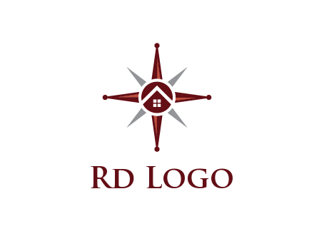 house in star compass travel logo