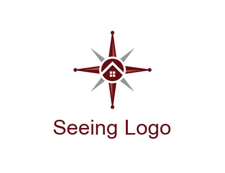 house in star compass travel logo