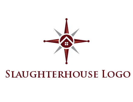 house in star compass travel logo