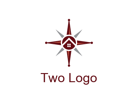 house in star compass travel logo