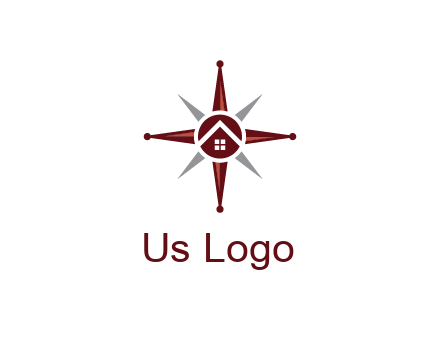 house in star compass travel logo