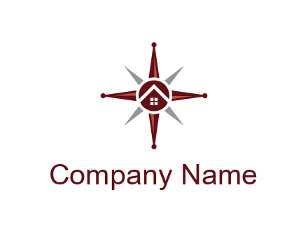 house in star compass travel logo