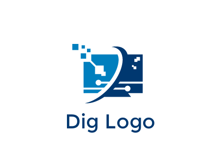 digital computer information technology logo