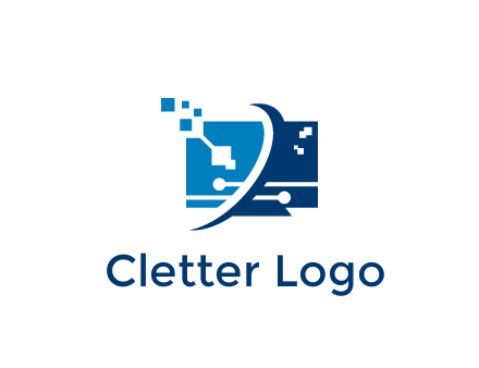 digital computer information technology logo