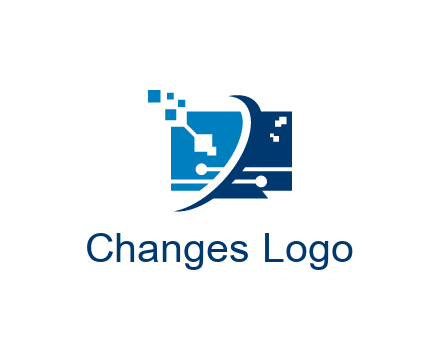 digital computer information technology logo