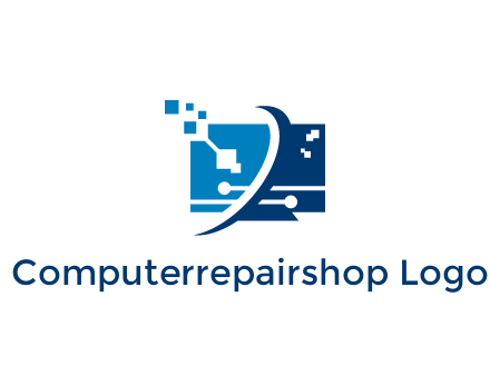 digital computer information technology logo