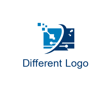 digital computer information technology logo