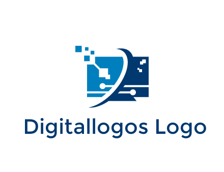 digital computer information technology logo