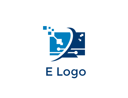 digital computer information technology logo