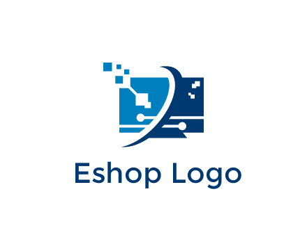 digital computer information technology logo