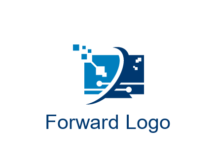 digital computer information technology logo