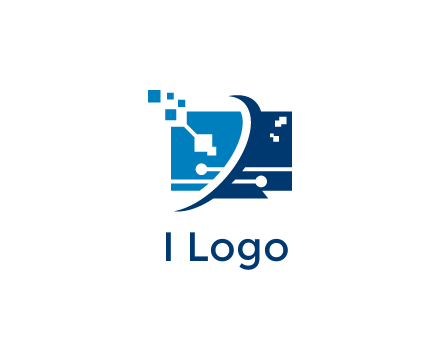 digital computer information technology logo