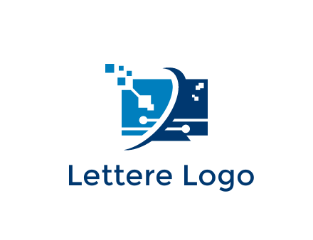 digital computer information technology logo
