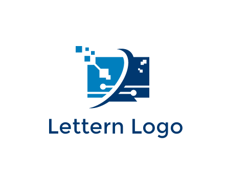 digital computer information technology logo