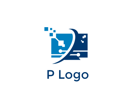 digital computer information technology logo
