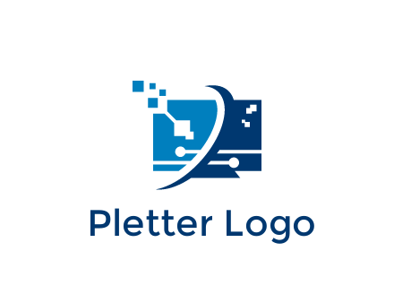 digital computer information technology logo