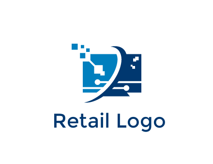 digital computer information technology logo