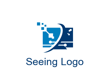 digital computer information technology logo