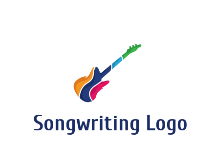 colorful guitar music logo