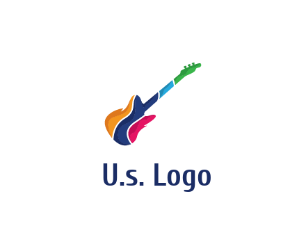 colorful guitar music logo