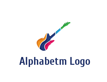 colorful guitar music logo