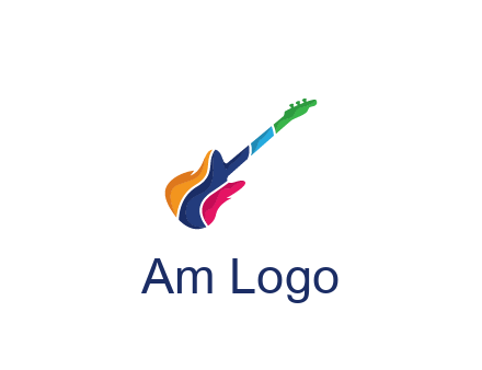 colorful guitar music logo