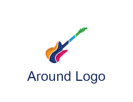 colorful guitar music logo