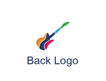 colorful guitar music logo