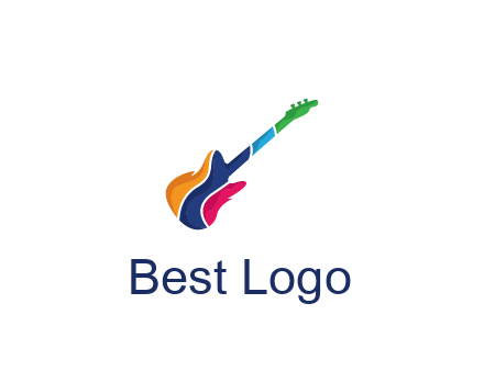 colorful guitar music logo